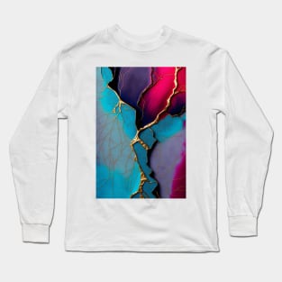 Fuchsia Fissure - Abstract Alcohol Ink Resin Art Long Sleeve T-Shirt